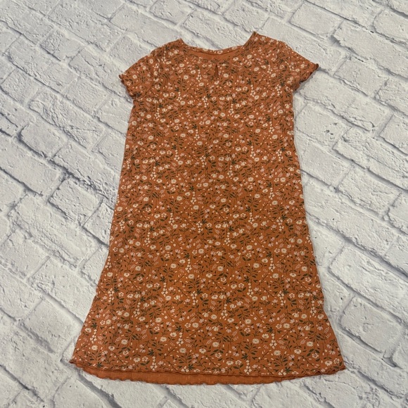 Other - Floral Orange Short Sleeve Dress